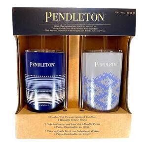 Pendleton Patterned Stainless Steel Hot & Cold Tumbler Gift Set 2 Pack 20oz Each